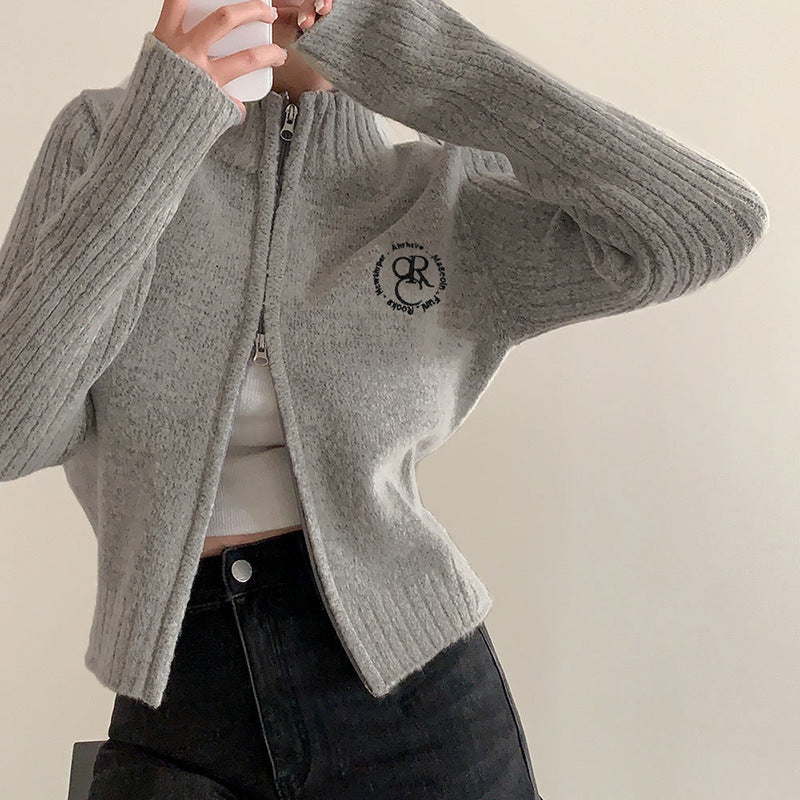 Maxct Double-ended Zipper Knitted Cardigan