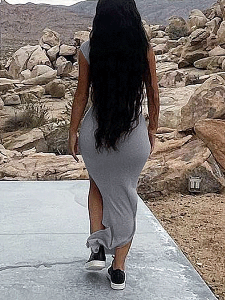 One Shoulder Ruched Bodycon Maxi Dress Maxct