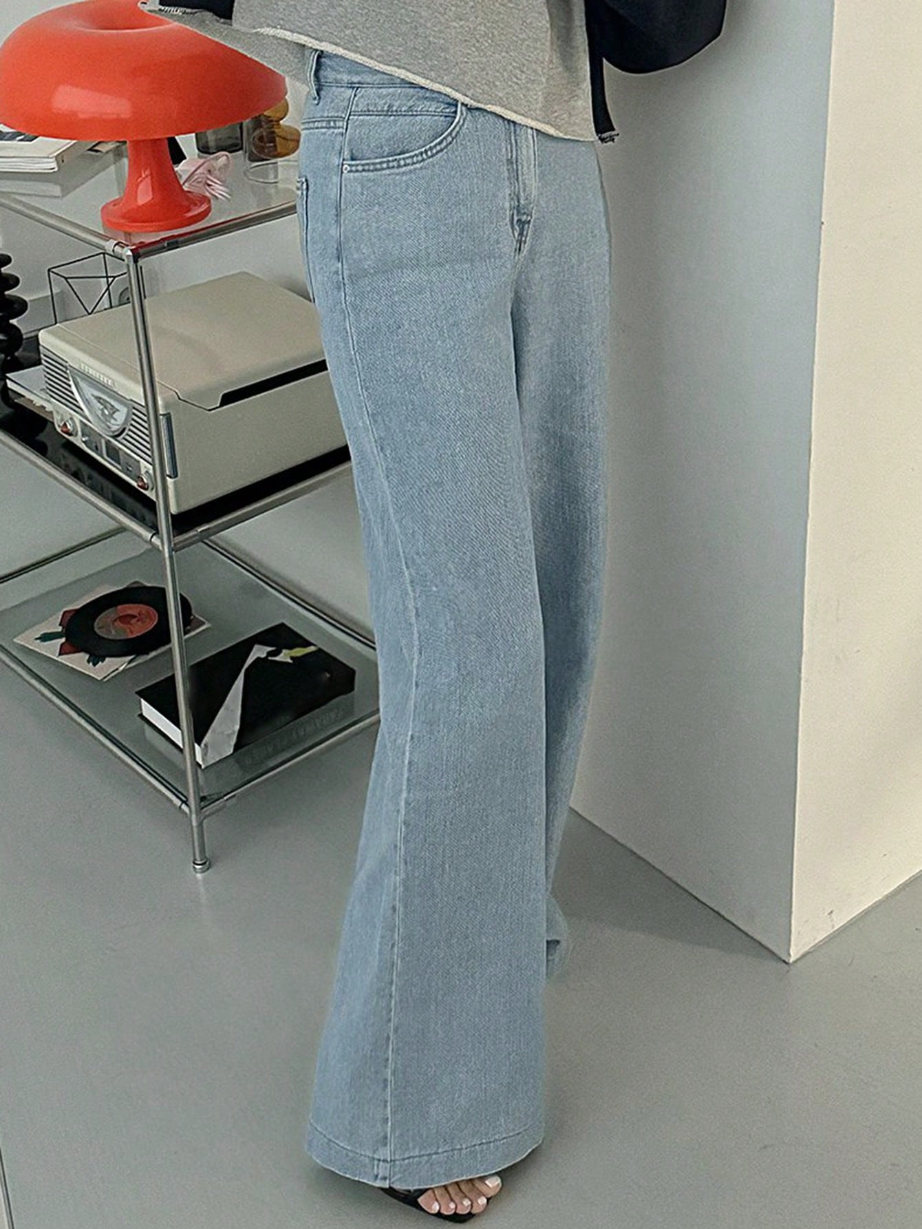 Maxct Women's Loose Wide Leg Regular Denim Pants
