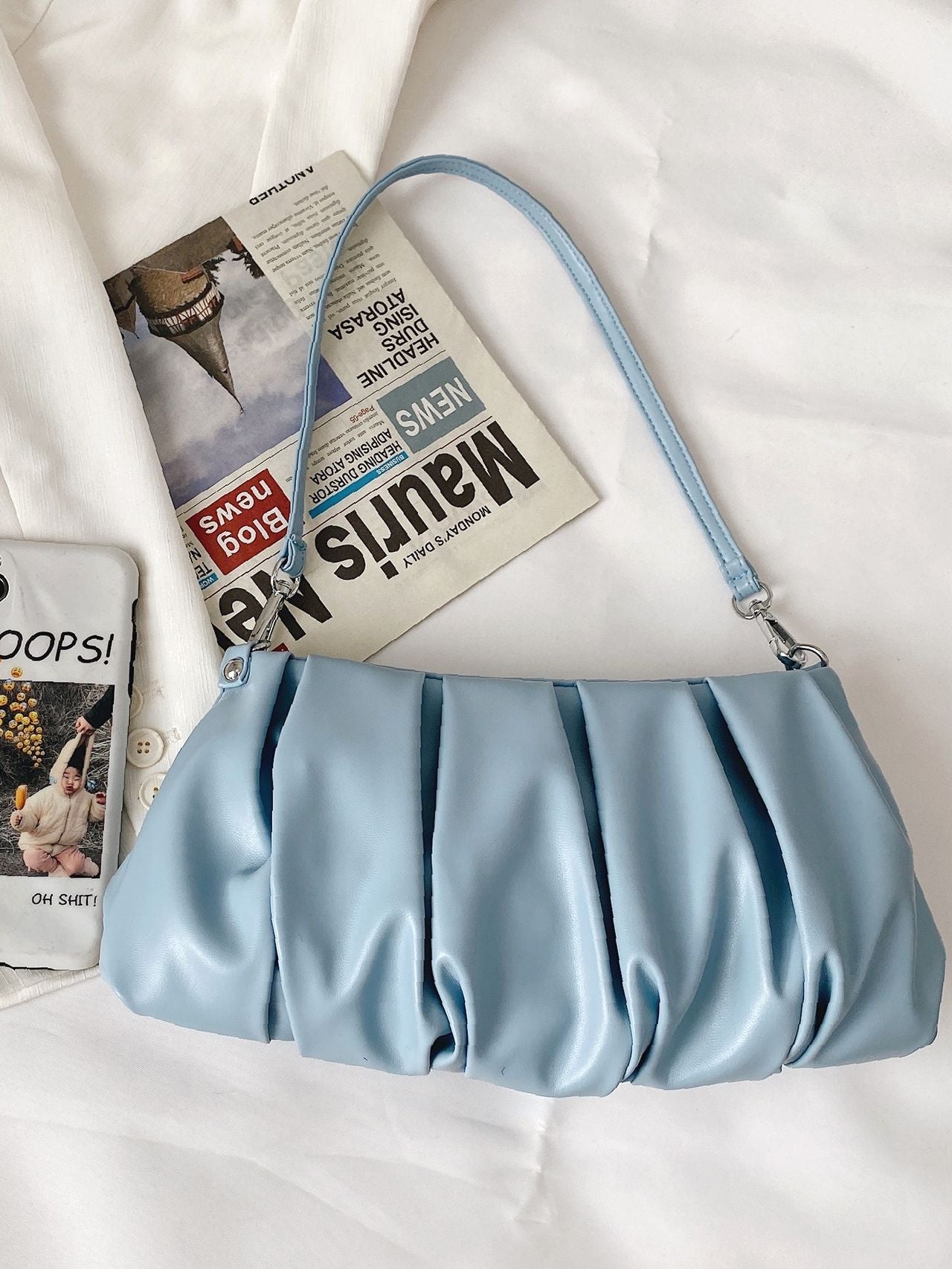 Bag For Love - Minimalist Ruched Bag  - Women Maxct Bags
