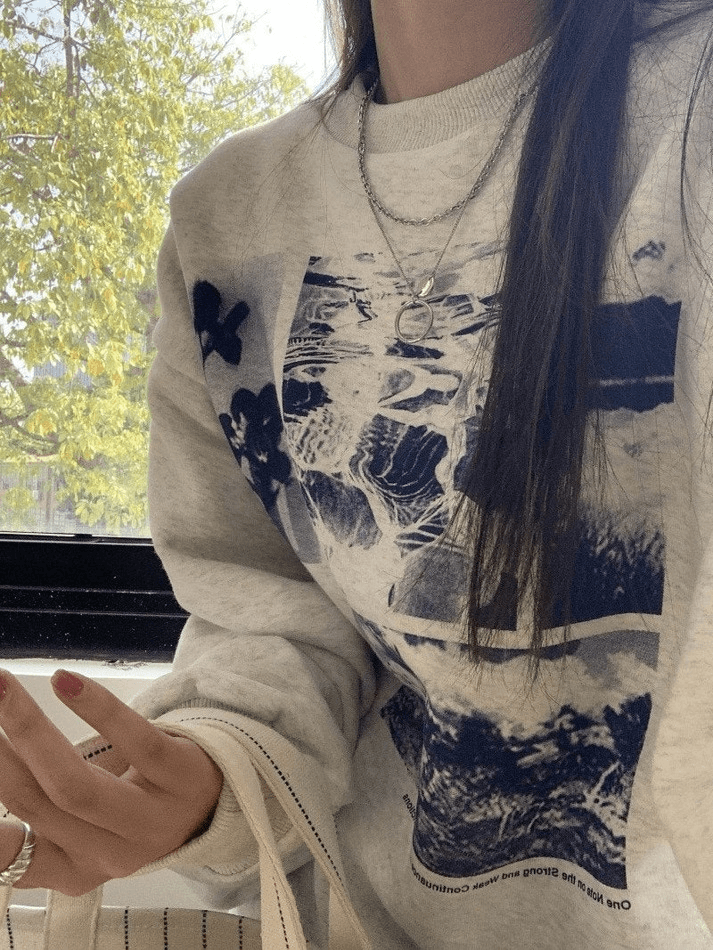 Maxct Landscape Print Crew Sweatshirt