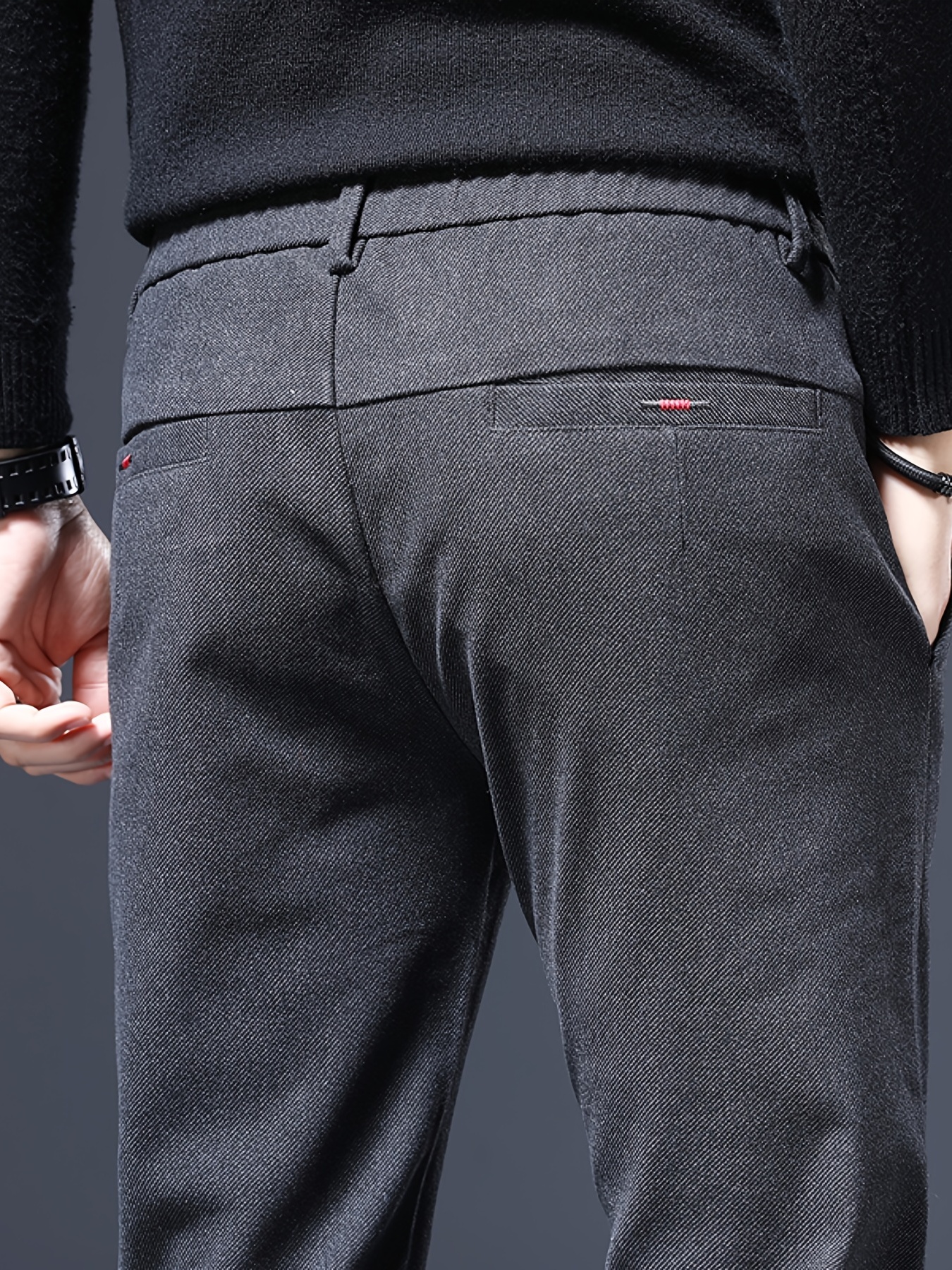 Men's Business Casual Pants Straight Leg Slim Stretch Trousers