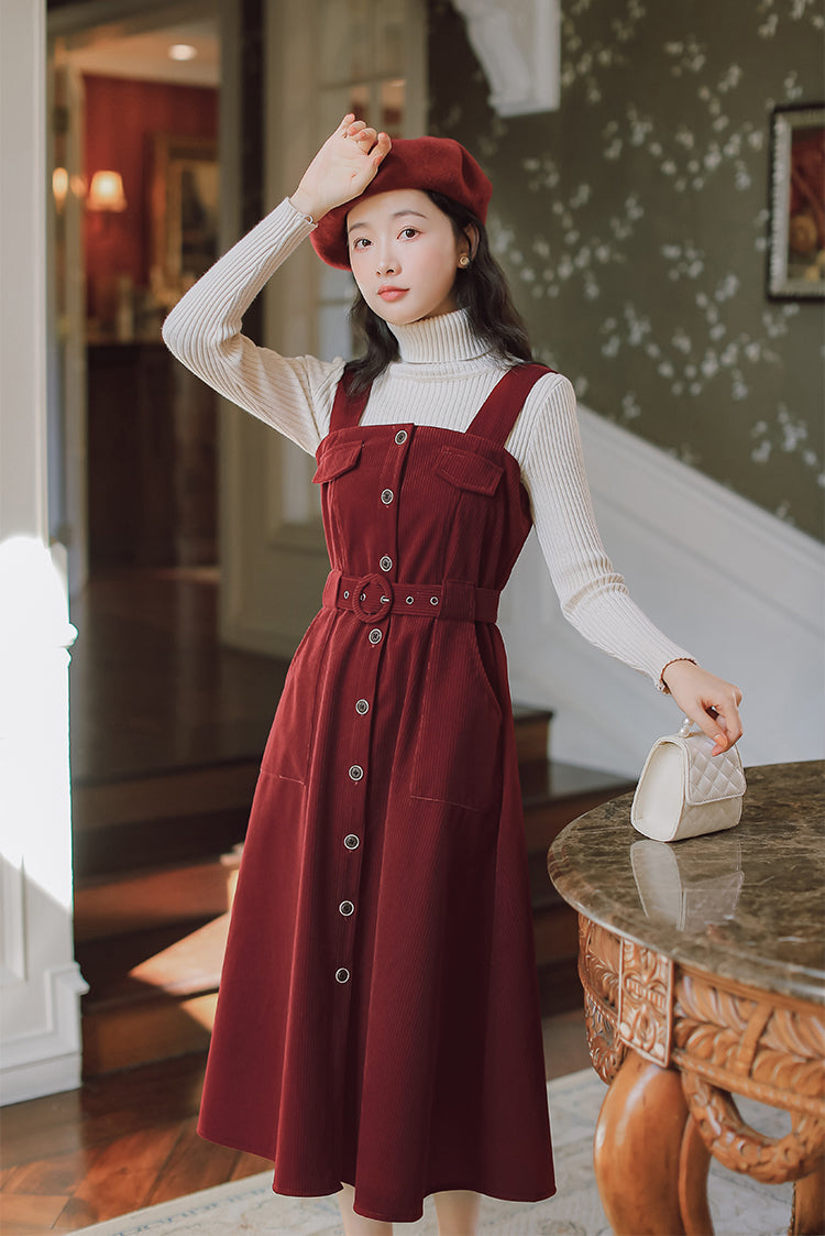 Corduroy Button Up Midi Dress Maxct