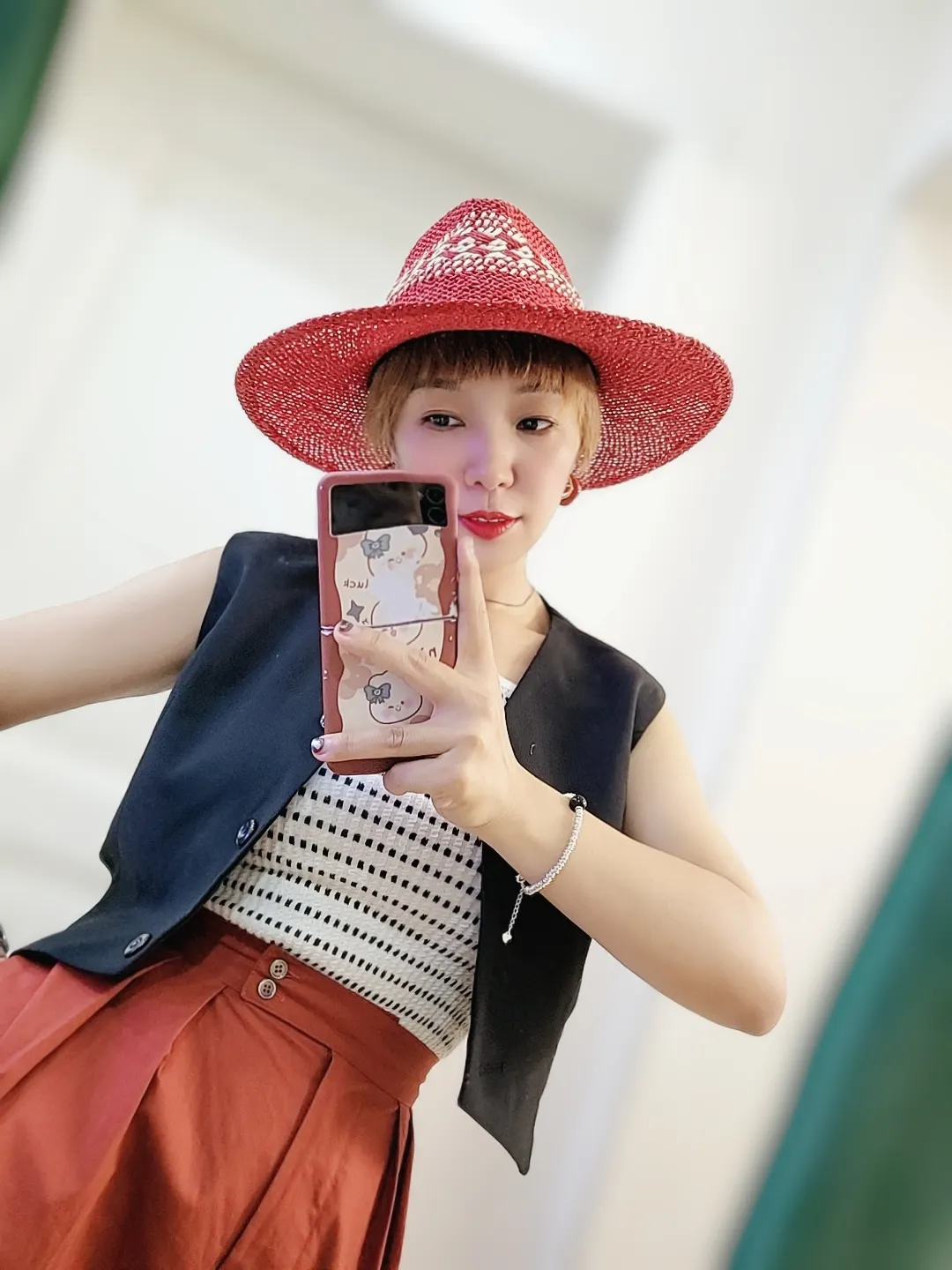 Straw Hat Japanese Style Black Brown Panama Women's Beach Big Brim