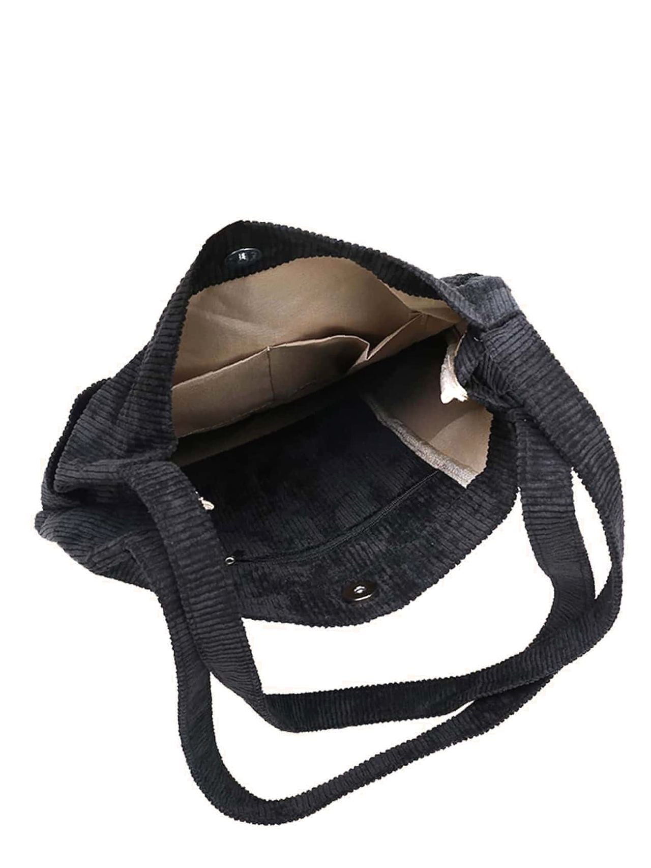 Maxct - Side Pocket Corduroy Tote Bag  - Women Tote Bags