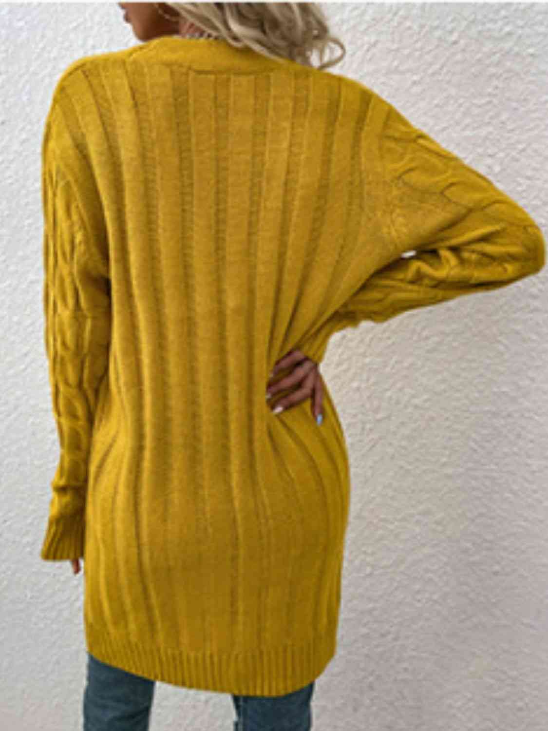 Maxct &Cable-Knit Button Down Cardigan with Pockets