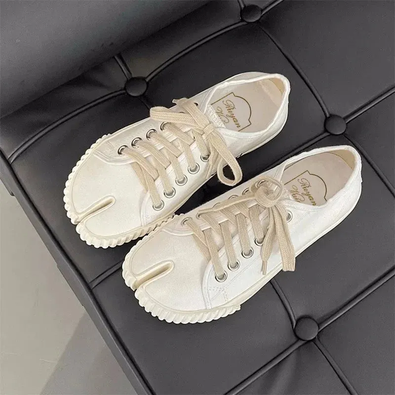 Tabi Sneakers Split Toe Mary Janes Canvas Women's Maxct - Image 9