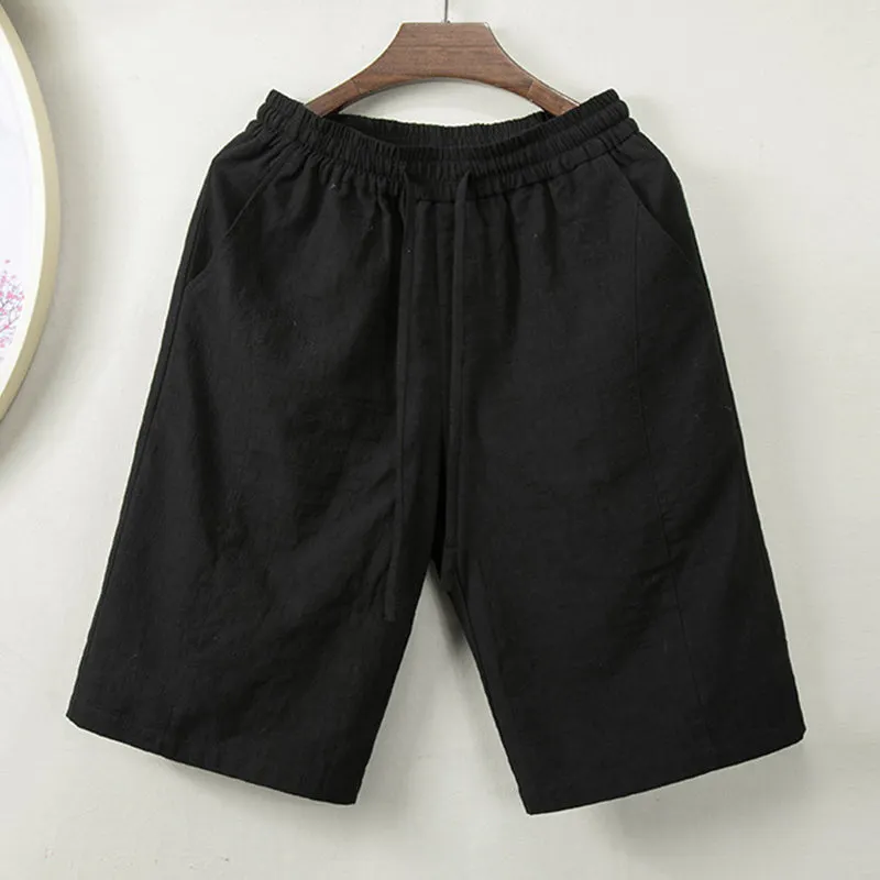 Maxct Summer Cotton Linen Loose Shorts