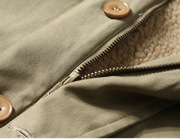 &Men's Fleece & Cashmere Lined ARMY Bomber Jacket