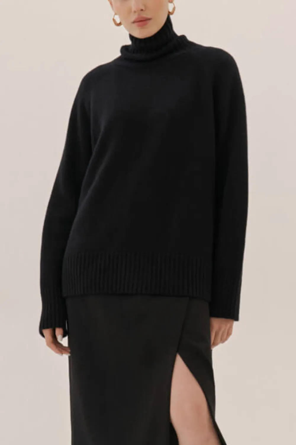 Maxct &Turtle Neck Raglan Sleeve Sweater