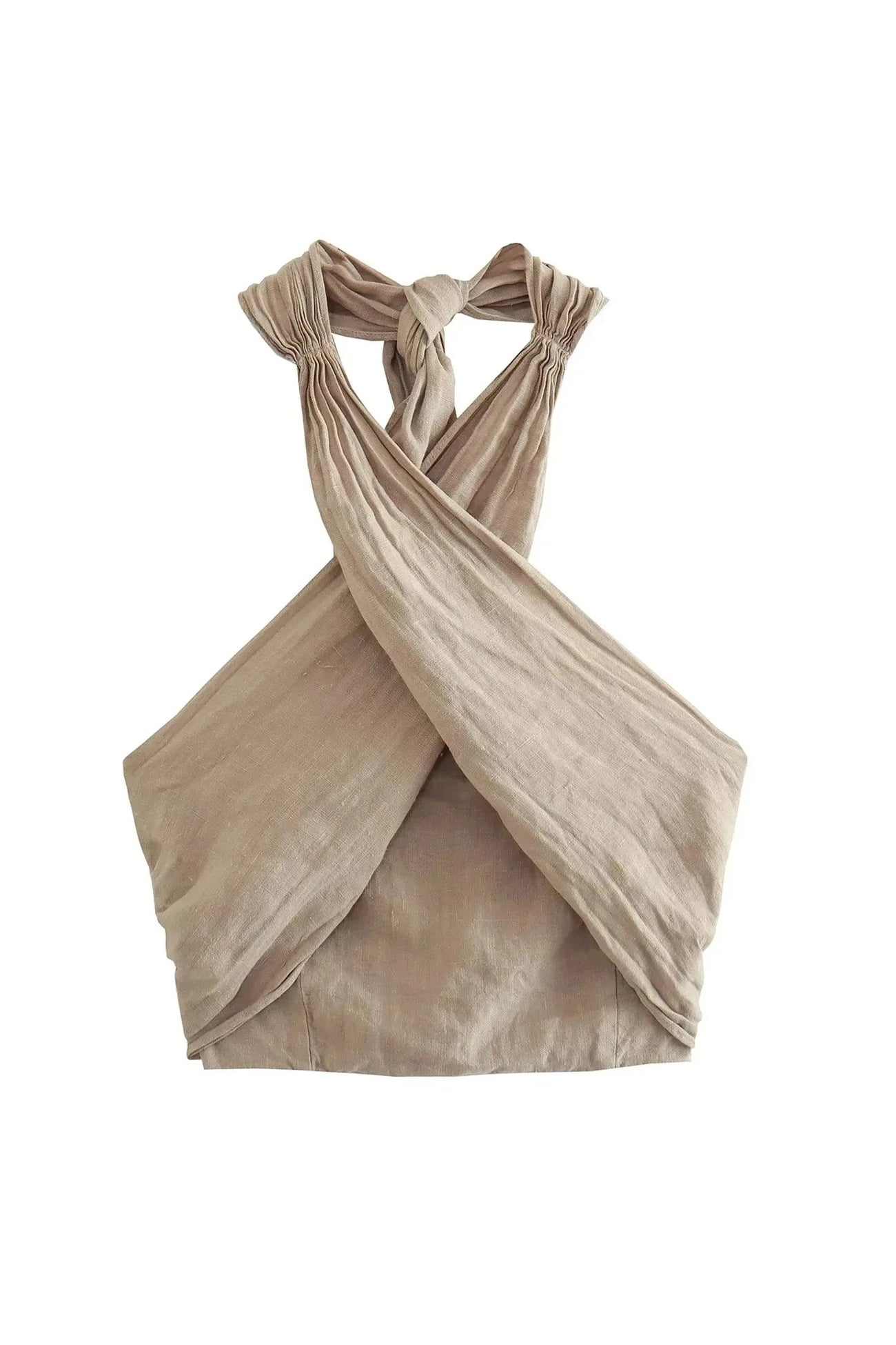 Maxct Linen Crisscross Halterneck Tank Pants Suits