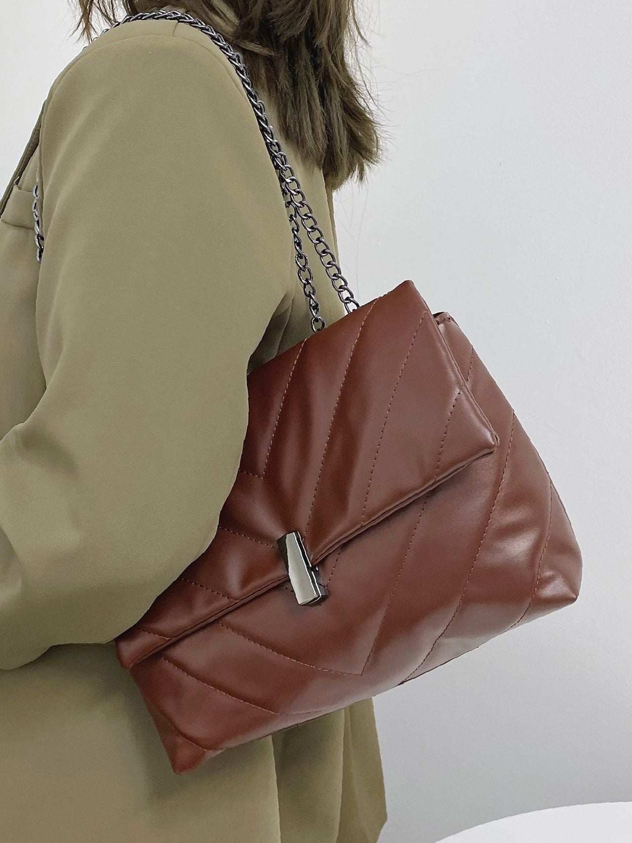 Maxct - Chevron Chain Tote Bag  - Women Tote Bags