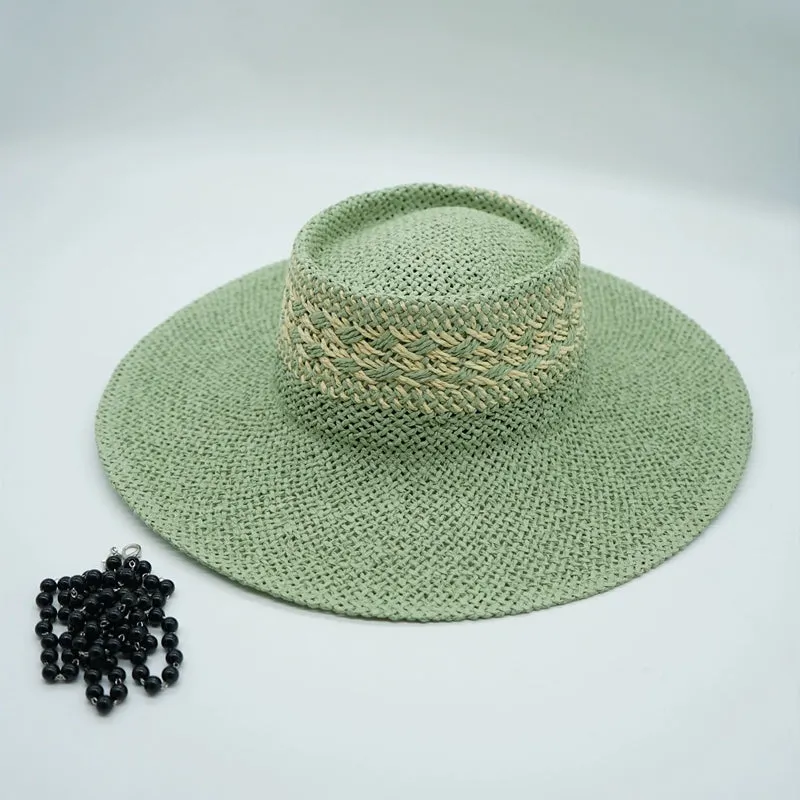 Maxct Straw Hat Japanese Style Black Brown Panama Women's Beach Big Brim