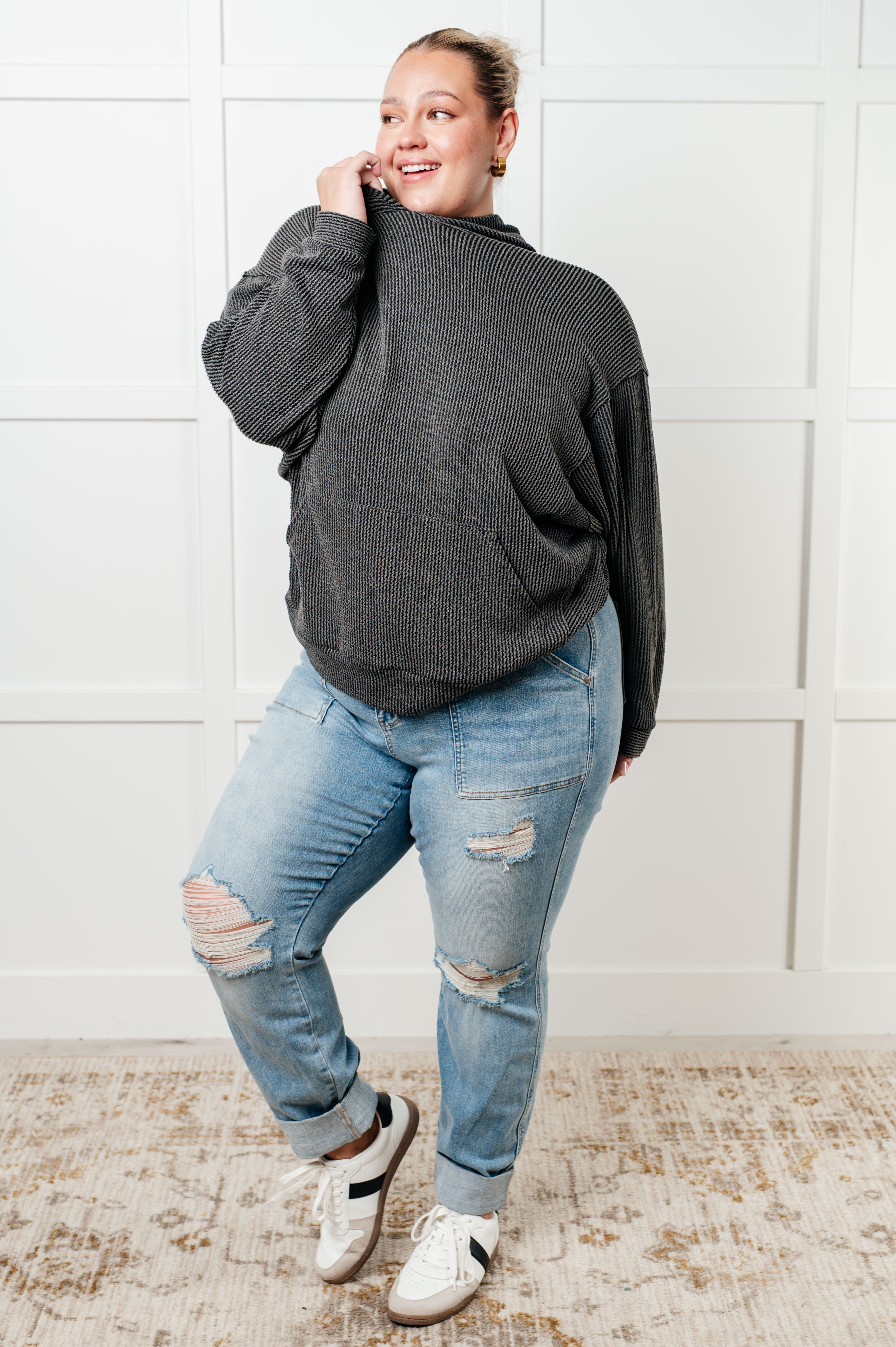 Maxct &Hold That Thought Rib Knit Hoodie