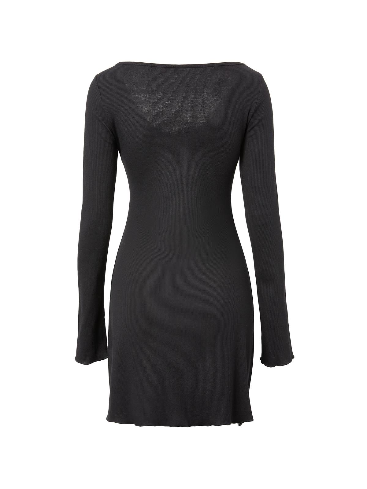 Simple Knitted Long Sleeve Mini Dress Maxct