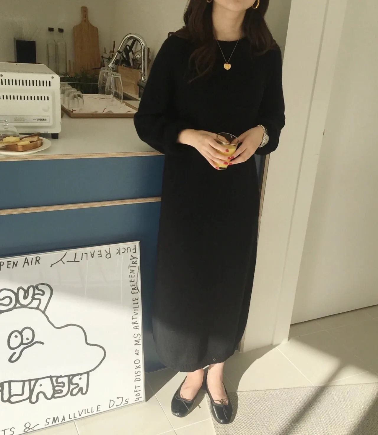 Long Knitted Oversized Knitted Dress Sweater Maxct