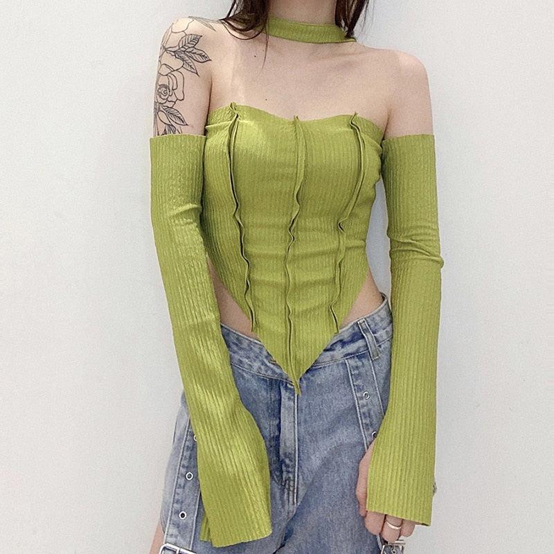 Maxct &Flare Sleeved Halter Top