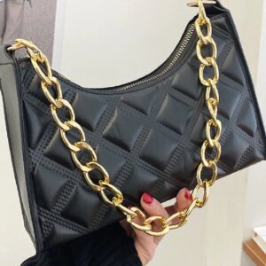 Bag For Love - Quilted Chain Baguette Bag - Women Maxct Bags