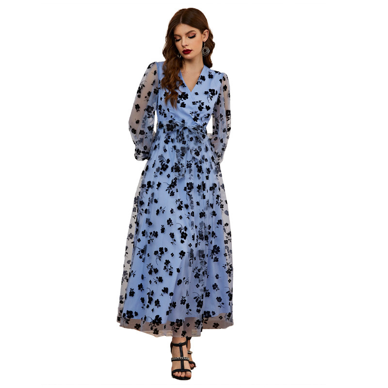 Maxct pop culture dress to impress Women's Fashion Casual Autumn New Elegant High Waist Mesh Dress 10 Colors - Image 5
