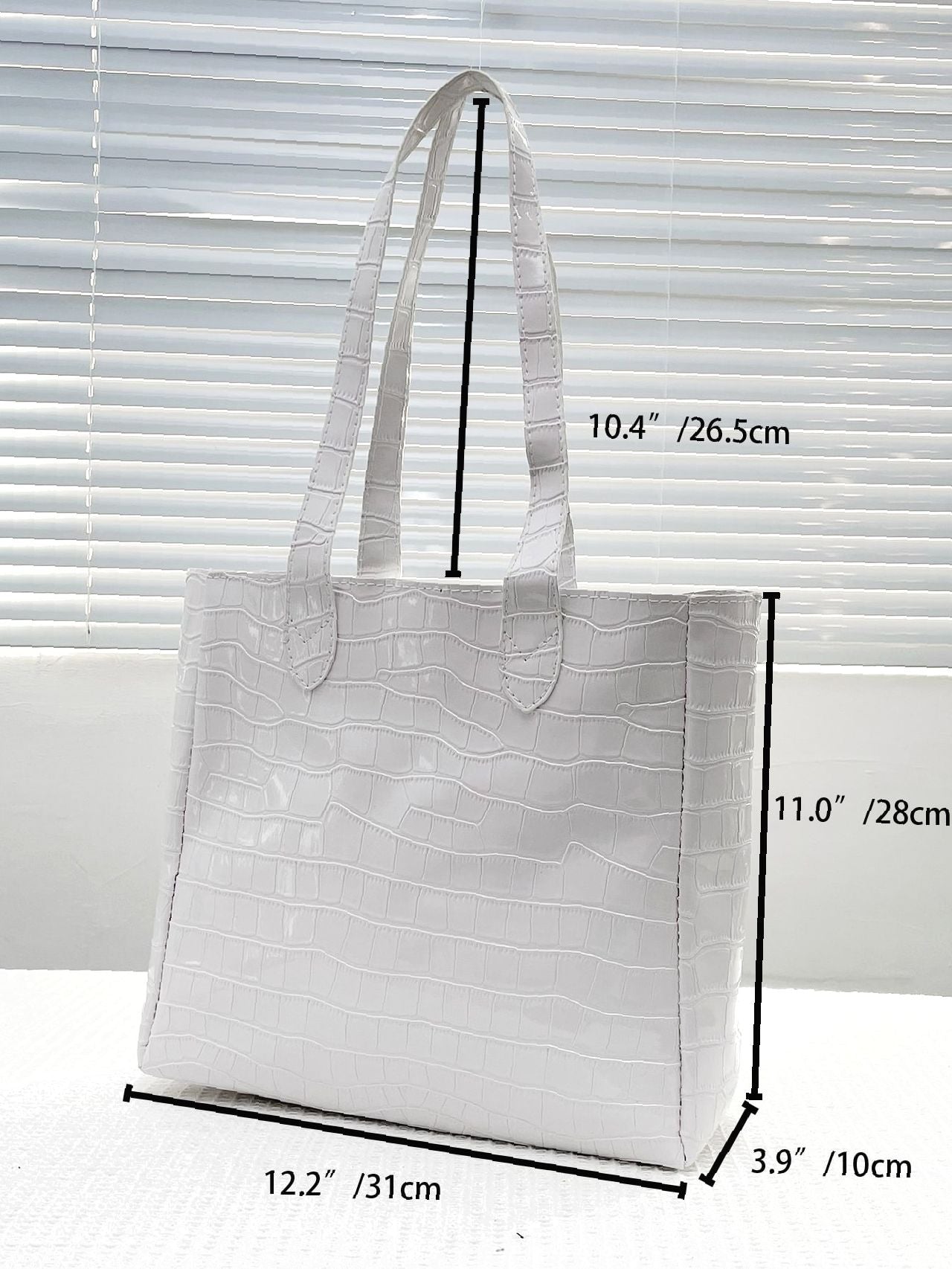 Maxct - Crocodile Embossed Pattern Shoulder Tote Bag  - Women Tote Bags