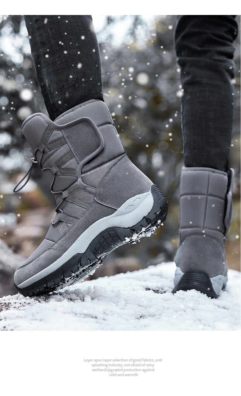 Unisex High Top Warm Plush Snow Boots - true-deals-club