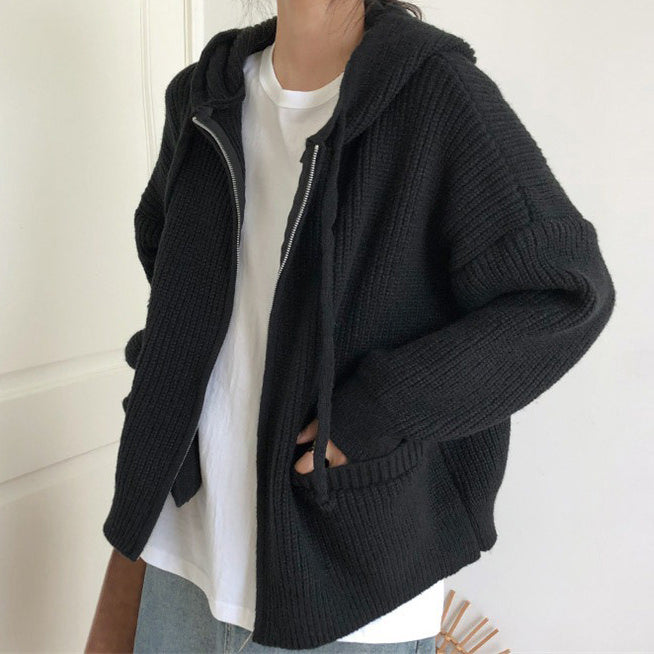 Hygge Knit Zip Up Hoodie Maxct