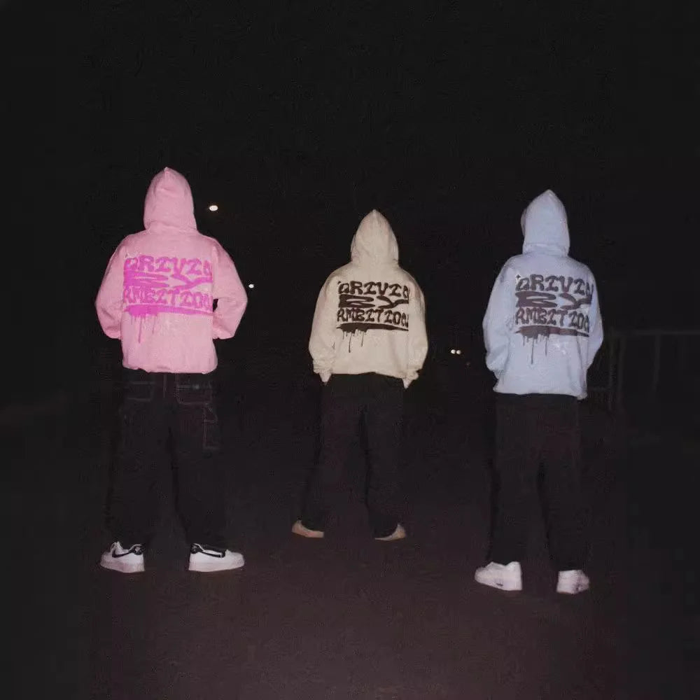 Maxct Y2k Winter Long Sleeved Hoodie Sweatshirt Oversized Winter Clothes Streetwear Y2k Vintage Punk Graffiti Print Top School Ootd