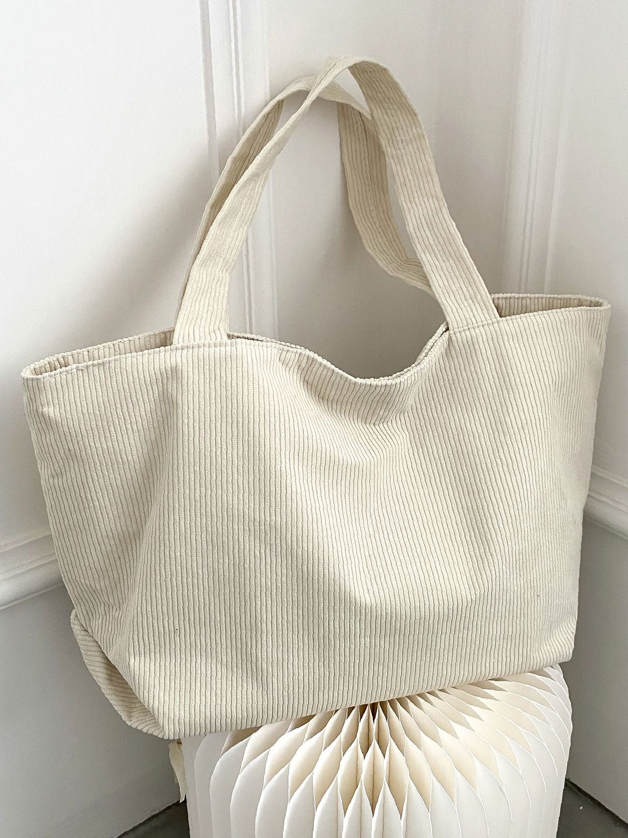 Maxct - Large Capacity Corduroy Shoulder Tote Bag  - Women Tote Bags