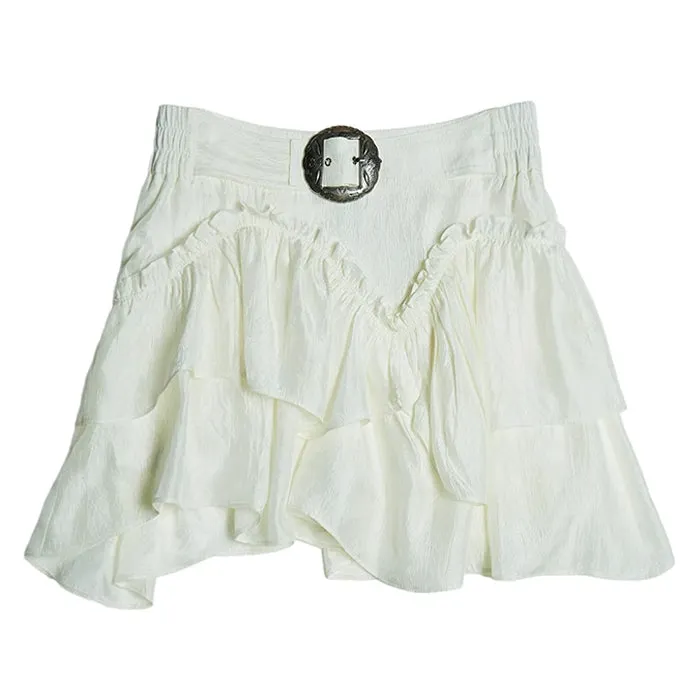 Aesthetic Mini Skirt in White Maxct