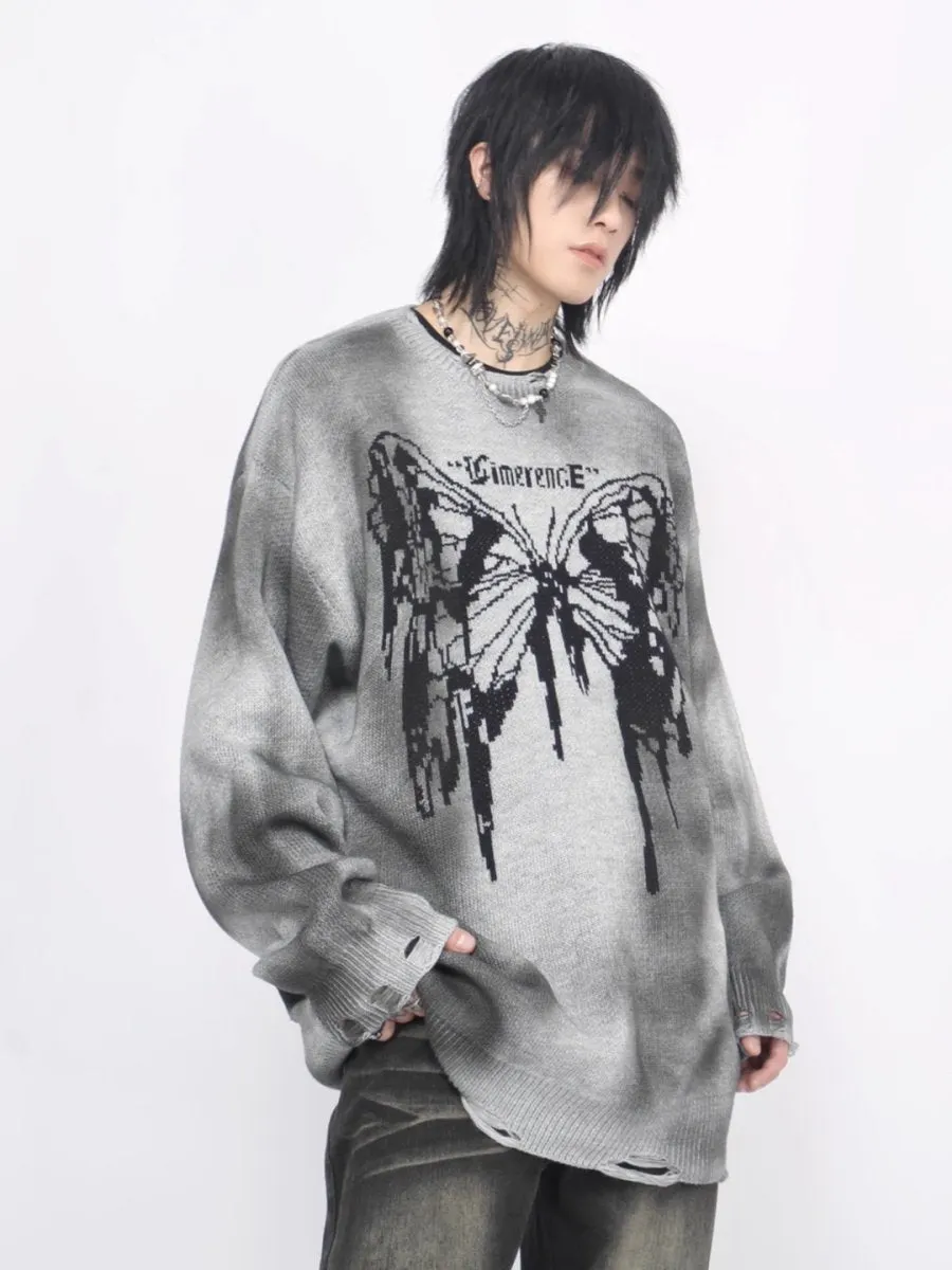 Maxct [Mz]broken Holes Sweater Na1474