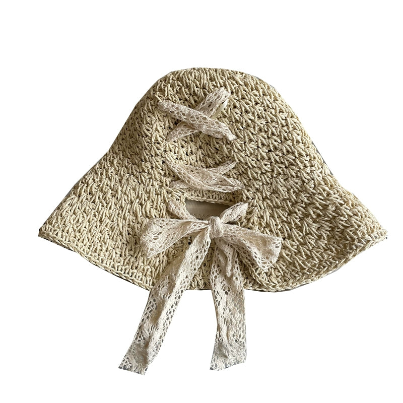 Maxct Straw Hat Women's Summer Thin Lace Fresh Style Hat