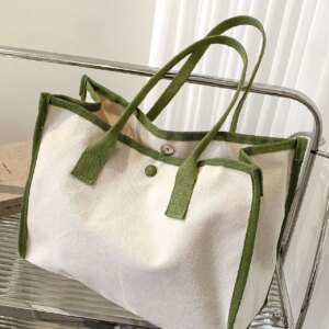 Maxct - Contrast Binding Shoulder Tote Bag - Women Tote Bags