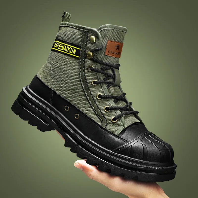Men's Breathable High-top Boots with Thick Soles Maxct