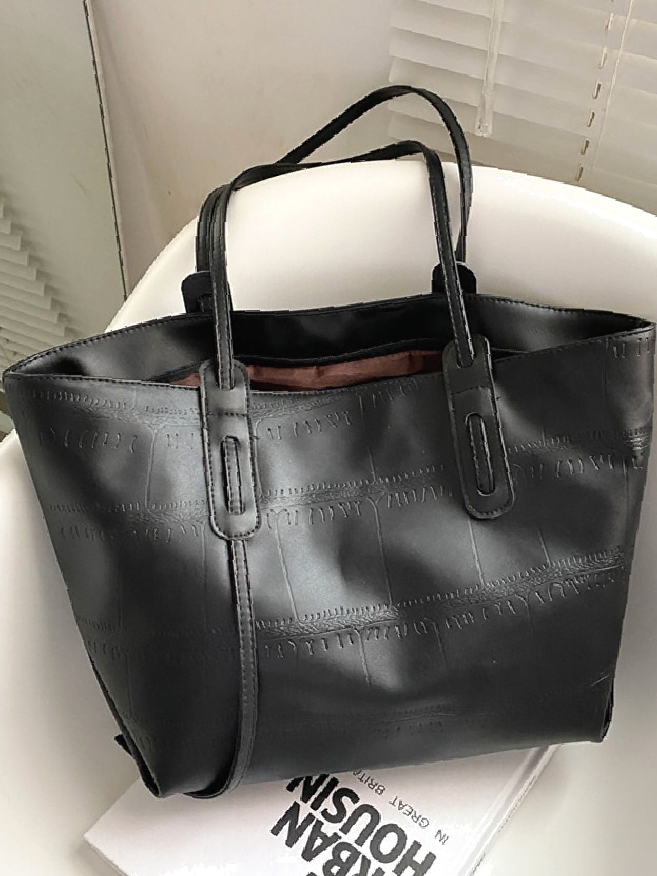 Maxct - Minimalist Textured Shoulder Tote Bag  - Women Tote Bags