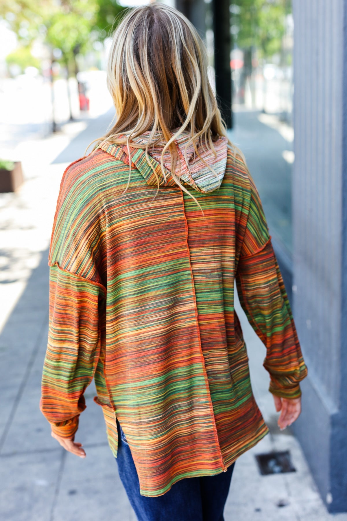 Maxct &Under Your Spell Orange & Green Space Dye Thermal Hoodie
