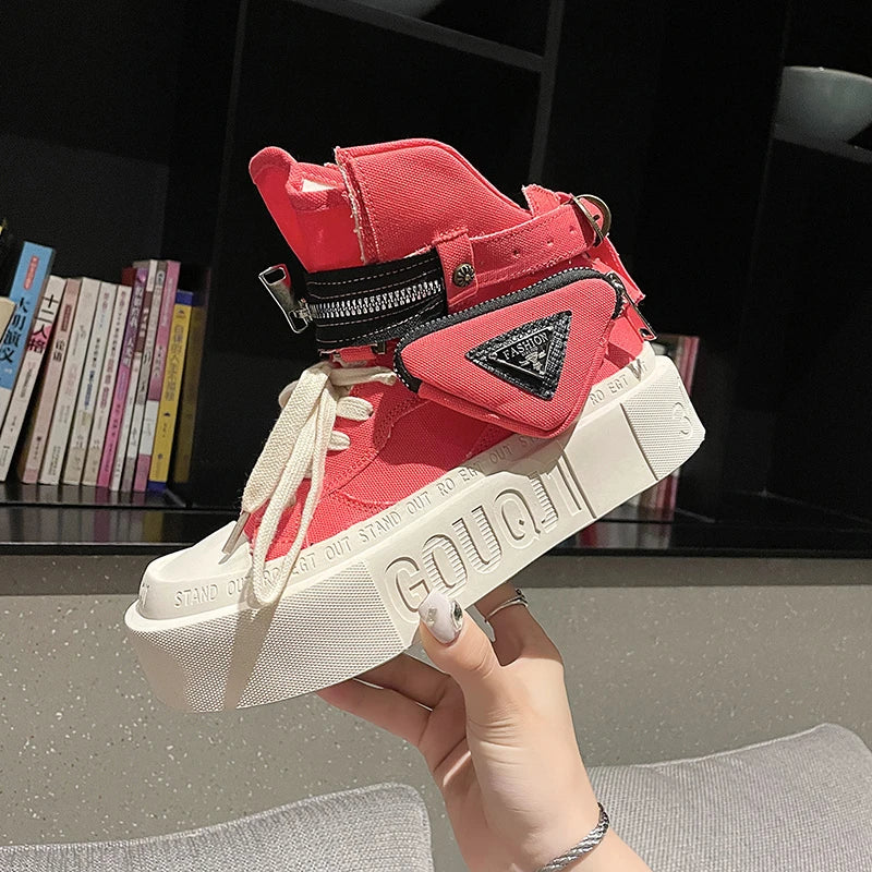 Denim Platform Boots for Women Maxct