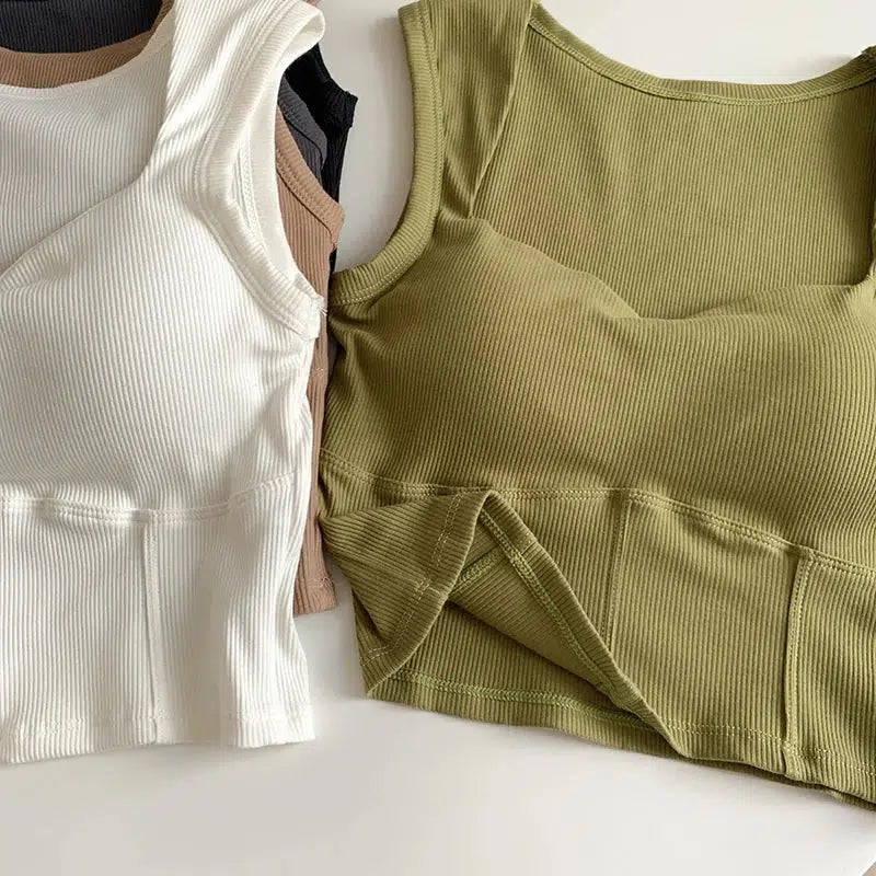 Maxct &Corduroy Square Neck Crop Top