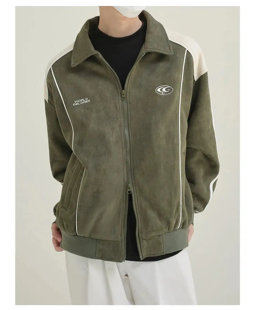 Maxct Suede Lapel Sports Jacket