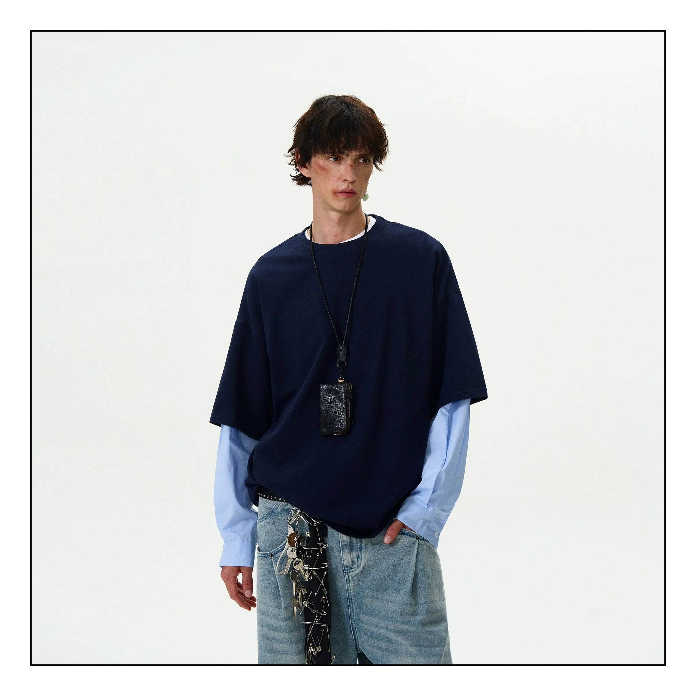 Madwitch Fake Two Piece Loose Shirt Maxct