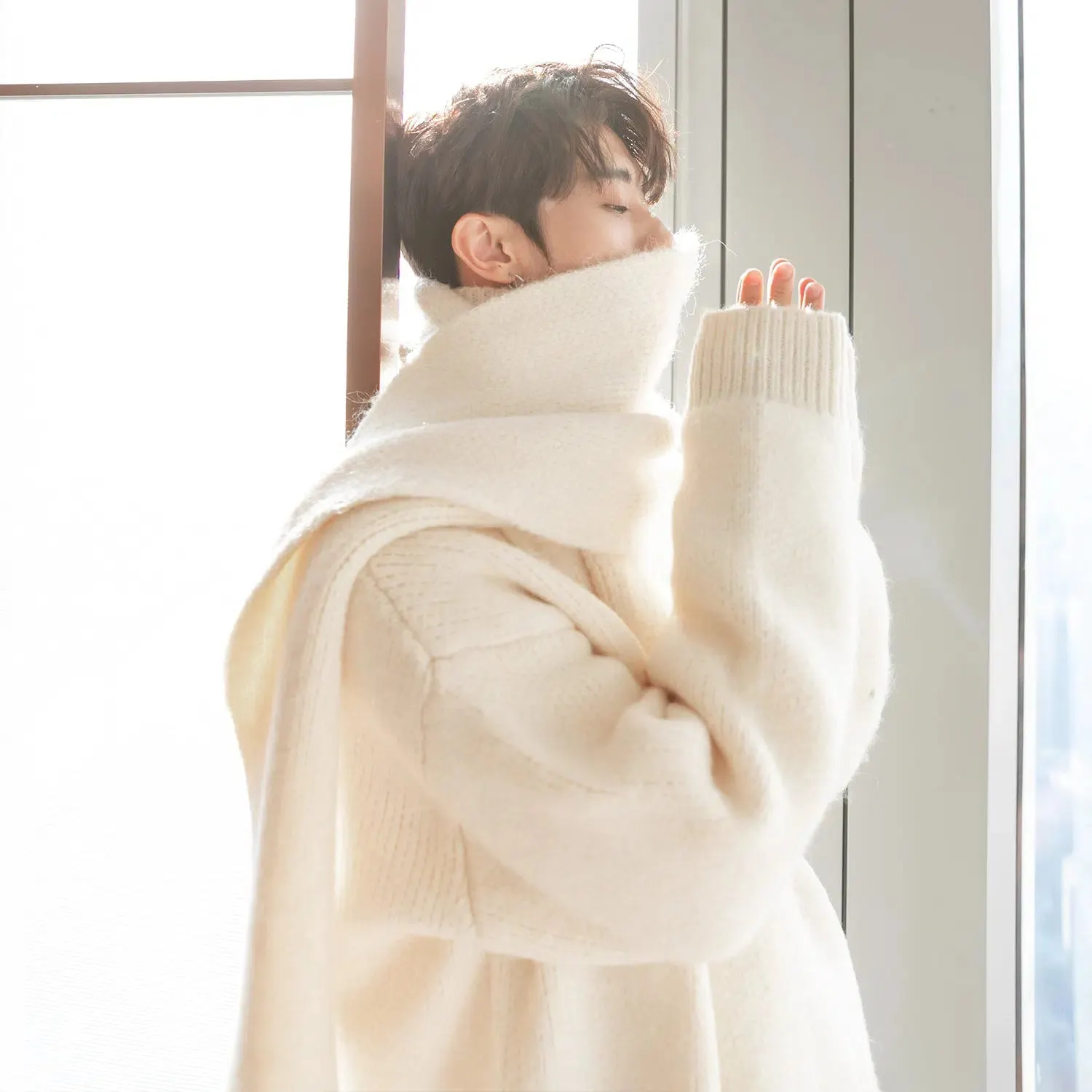 Maxct Thickened Turtleneck Sweater with Scarf