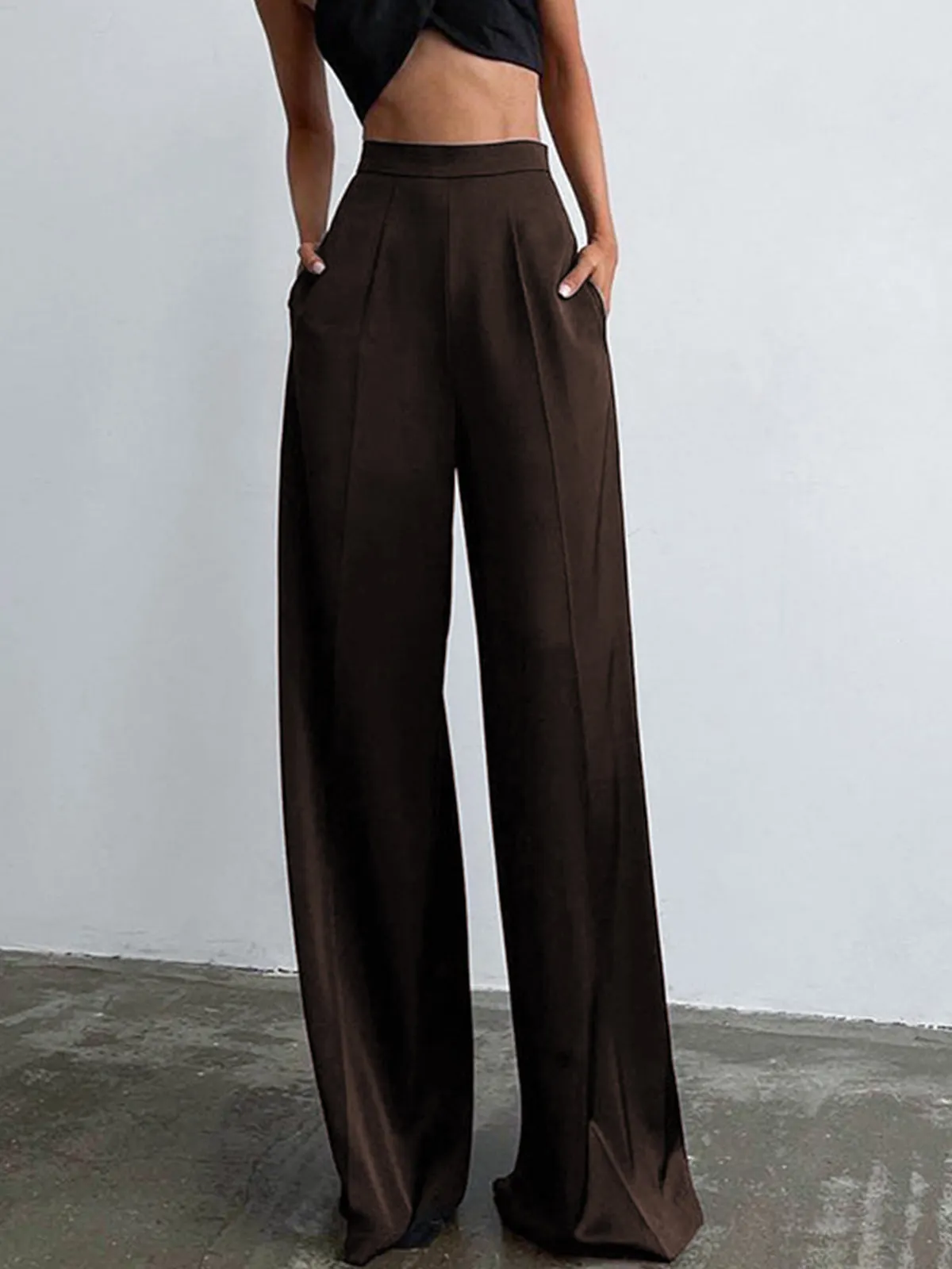 Maxct Oversized Satin Wide Leg Dress Pants