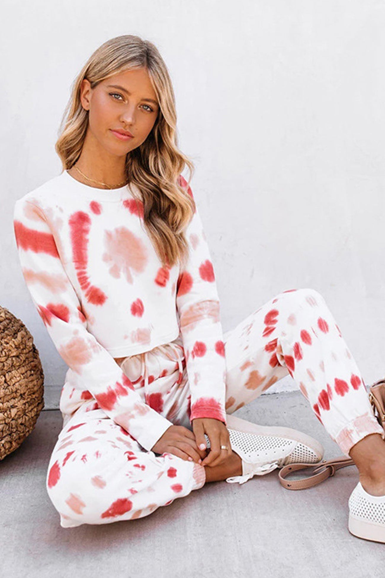 Maxct Tie-Dyed Sweatshirt Long Pants Set