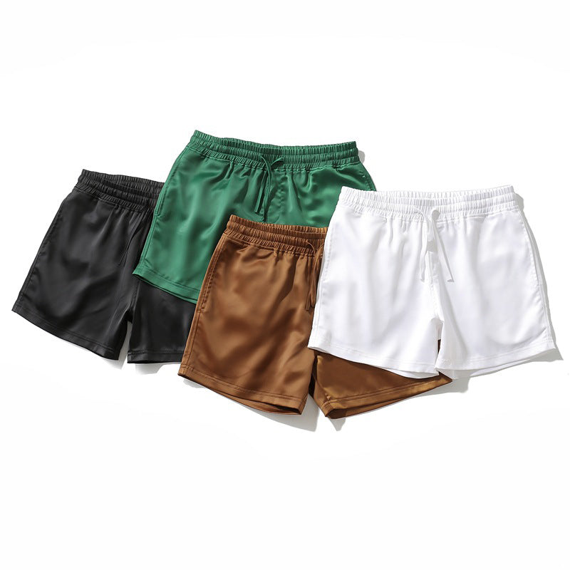 Maxct Solid Color Casual Beach Shorts