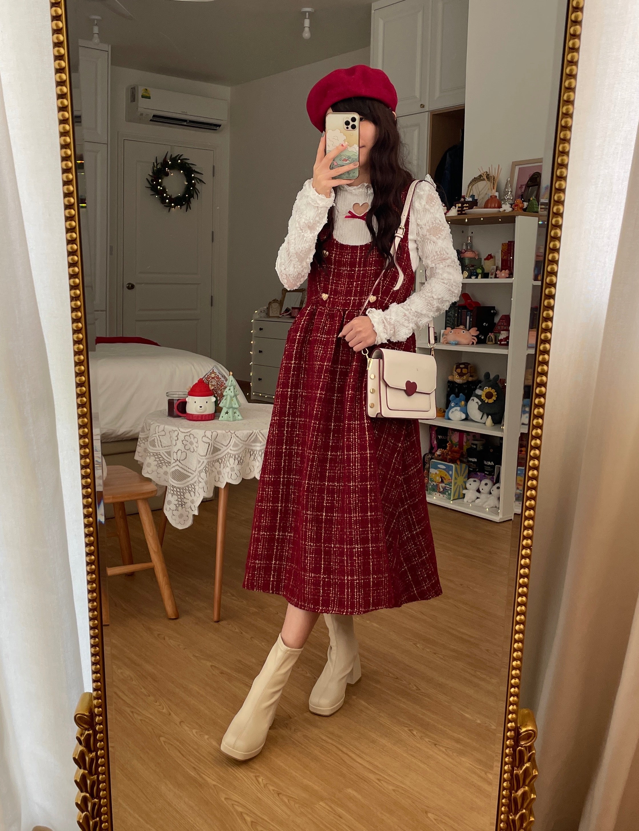 Sweet Apple Pie Plaid Pinafore Dress Maxct - Image 15