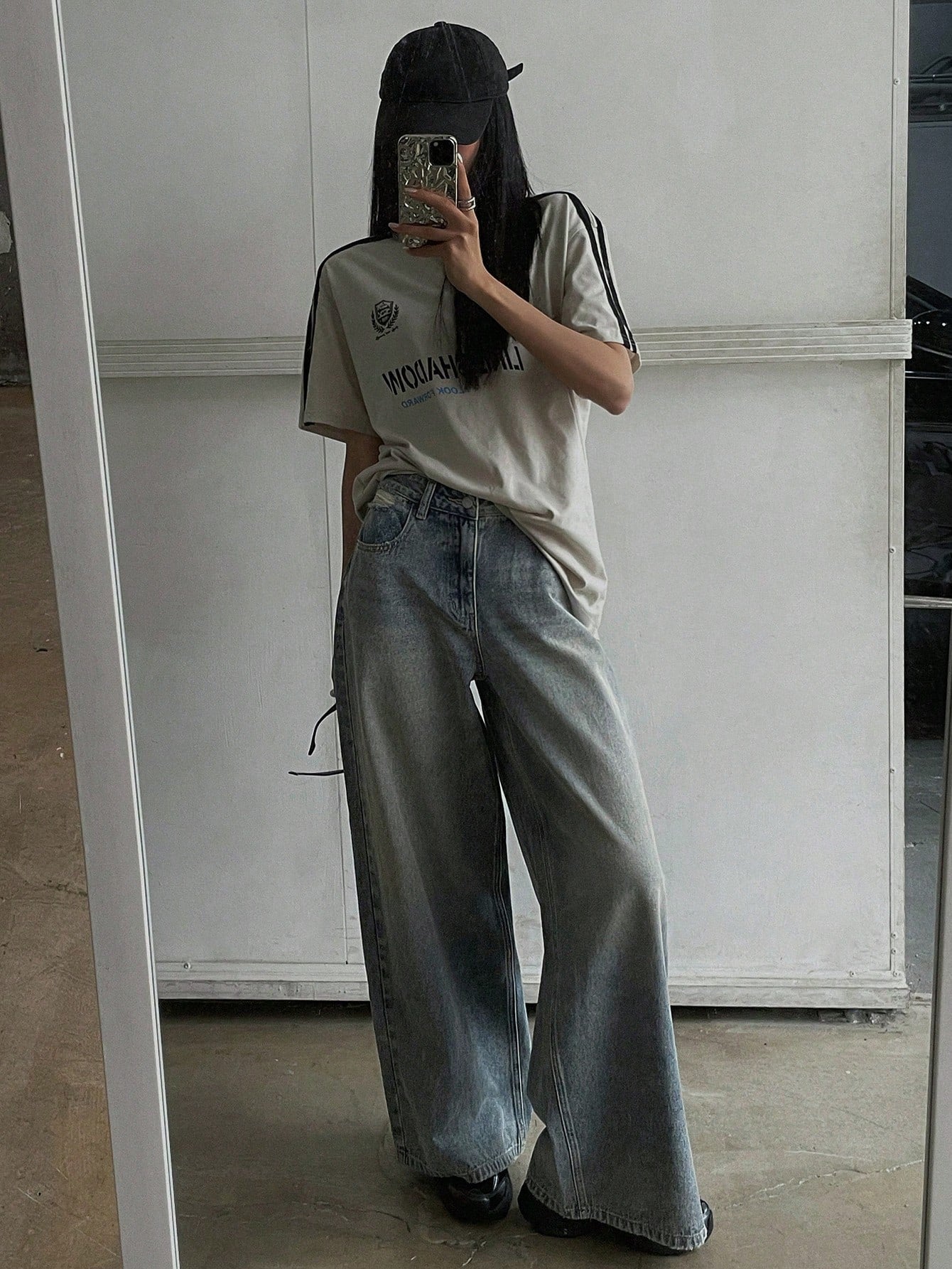 Maxct Women's Casual Loose-Fit Wide Leg Denim Pants With Pockets For Everyday/Travel