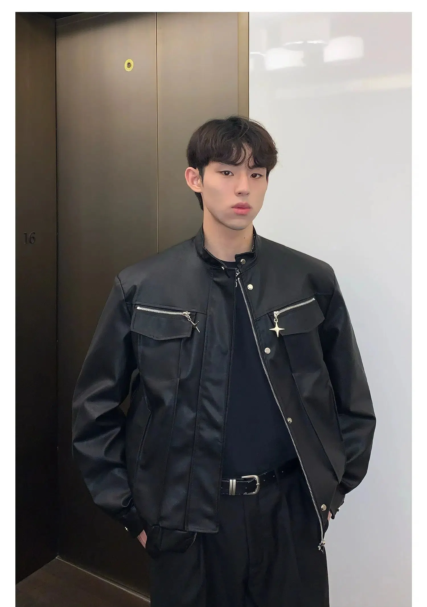 Maxct Zipper Leather Motorcycle Jacket