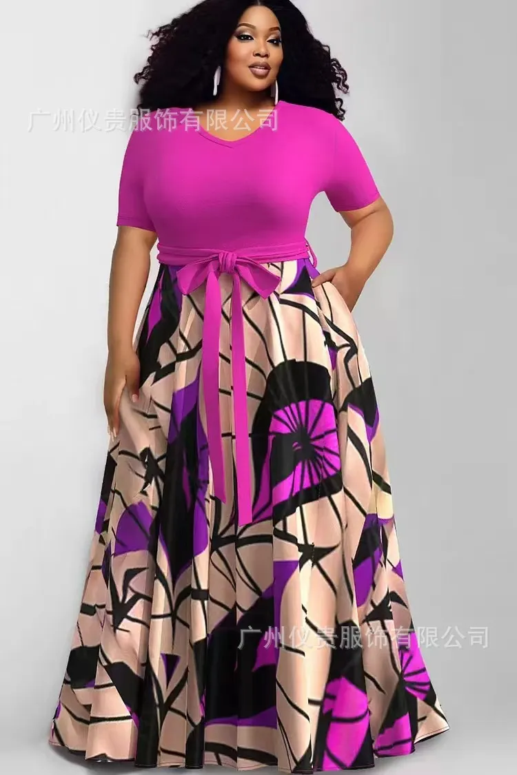 Maxct Size Casual Dress New Women's Dress With Fashion Printing And Color Impact Dress