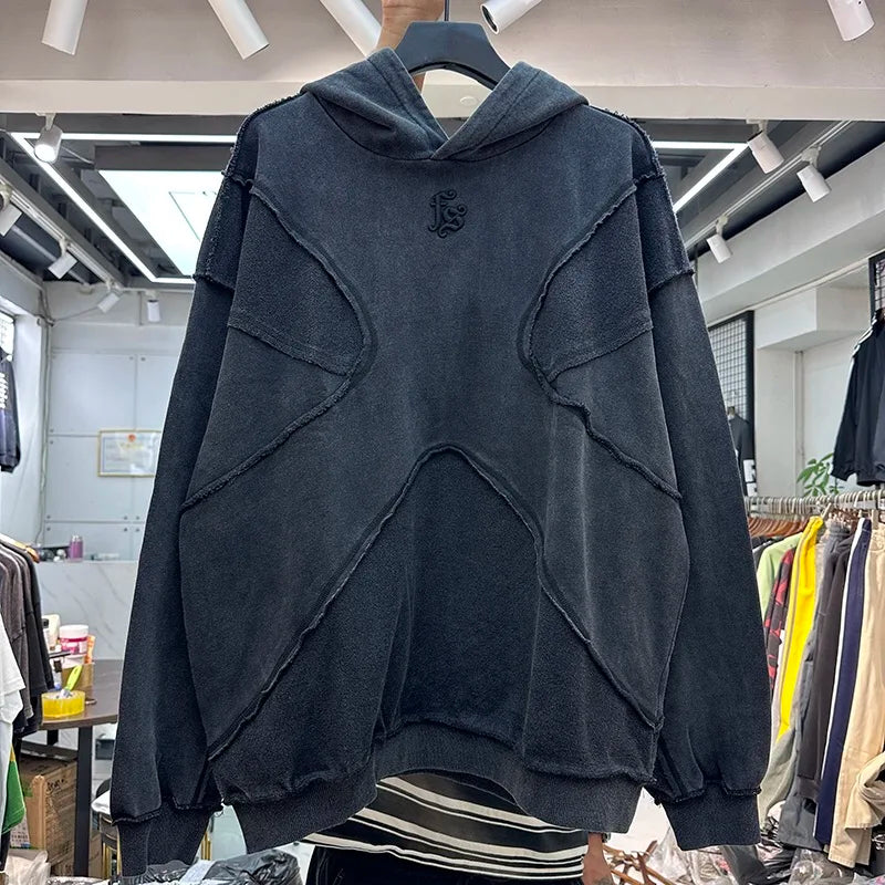 Solid High Street Patchwork Hoodie Maxct - Image 3