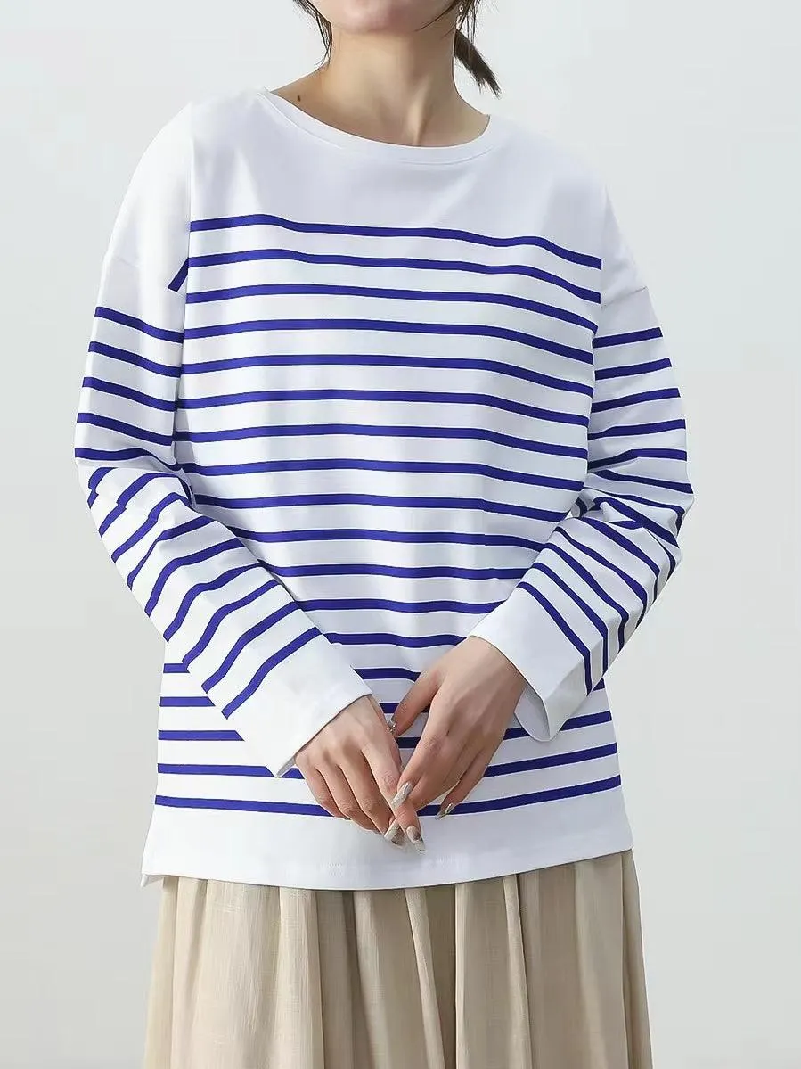 Maxct Striped Knit Long Sleeve T-Shirt