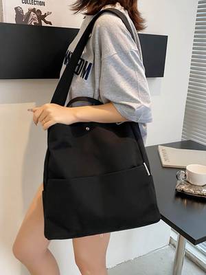 Cartoon Graphic Zipper Shopper Bag - Women Tote Bags